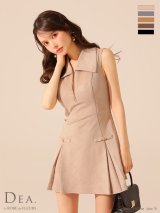 【予約商品/9月上旬発送予定】XSサイズあり【DEA./ディア】スエード/ ジップ/ カラー/ フレア/ ワンピース/ ミニドレス/ キャバドレス【HC02】
