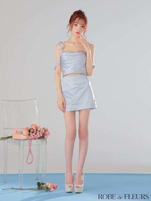 ブルー　モデル：らいか　身長：163cm　着用サイズ：Sサイズ