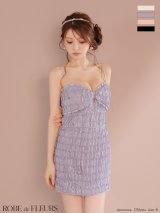 【予約商品/7月中旬発送予定】XSサイズあり【ROBE de FLEURS/ローブドフルール】スパンコール/ シフォン/ リボン/ セットアップ/ ミニドレス/ キャバドレス[OF2]
