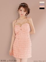 【予約商品/7月中旬発送予定】XSサイズあり【ROBE de FLEURS/ローブドフルール】スパンコール/ シフォン/ リボン/ セットアップ/ ミニドレス/ キャバドレス[OF2]