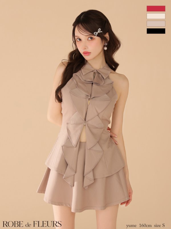 グレージュ　モデル：ゆめ　身長：160cm　着用サイズ：Sサイズ