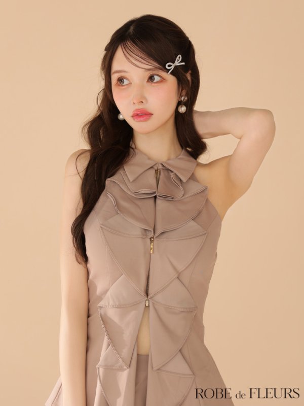 グレージュ　モデル：ゆめ　身長：160cm　着用サイズ：Sサイズ