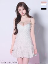 XSサイズあり【ROBE de FLEURS/ローブドフルール】ラメニット/ スパンコール付き/ レース/ キャミ/ ミニドレス/ キャバドレス[OF08]