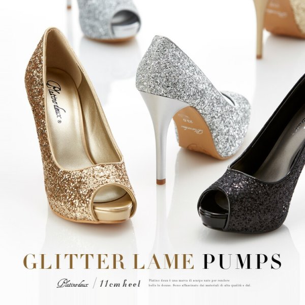 画像22: 【COMEX】 3color/ 11cmヒール/ グリッターラメ/ オープントゥパンプス[OF02]