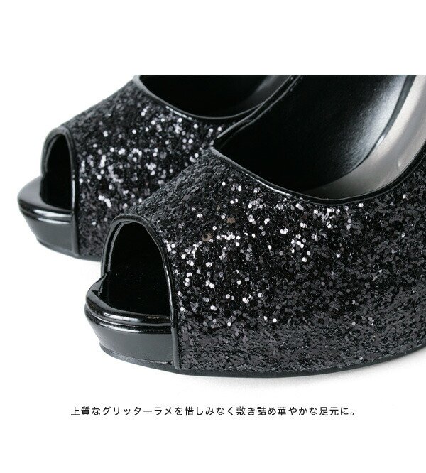 画像20: 【COMEX】 3color/ 11cmヒール/ グリッターラメ/ オープントゥパンプス[OF02]