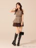 ブラウンチェック モデル：ゆめ　身長：160cm　着用サイズ：Sサイズ
