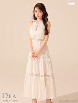 【予約商品/8月下旬発送予定】Lサイズあり【DEA./ディア】リボンタイ/ スカラップレース/ フレア/ ロングドレス/ キャバドレス long【HC02】