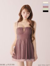 【予約商品/3月中旬発送予定】XSサイズあり【ROBE de FLEURS/ローブドフルール】チュール/ ドッキング/ ジャガード/ キャバドレス[OF08]