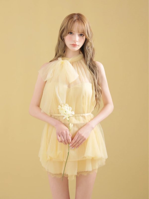 イエロー　モデル：咲希　身長：164cm　着用サイズ：Sサイズ
