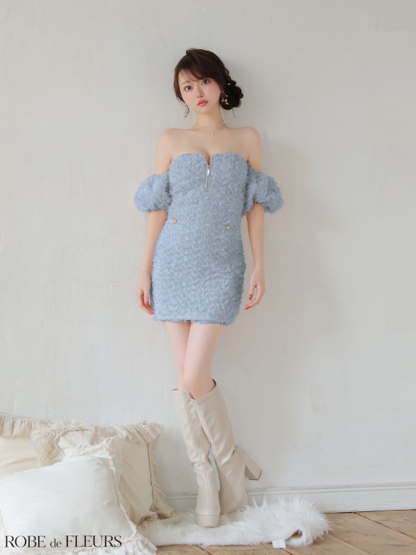 ブルー　モデル：羽澄まり　身長：166cm　着用サイズ：Sサイズ