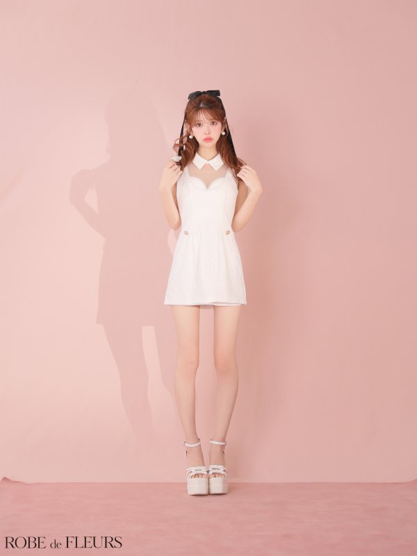 ホワイト　モデル：まりん　身長：164cm　着用サイズ：Sサイズ