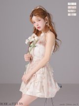 XSサイズあり【ROBE de FLEURS/ローブドフルール】フラワー/ シフォン/ ホルター/ フレア/ ミニドレス/ キャバドレス[OF08]