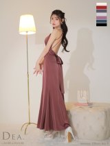 Lサイズあり【DEA. by ROBE de FLEURS/ディアバイローブドフルール】ビジュー/ ワンカラー/ ホルターネック/ リボン/ フレア/ ロング丈/ ロングドレス/ キャバドレス[OF2]【一部予約商品/6月中旬発送予定】