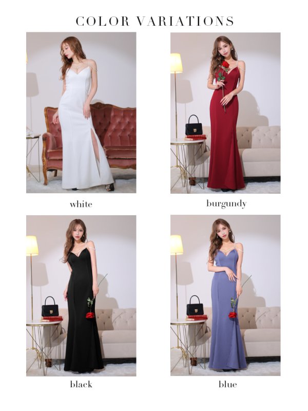 画像15: Lサイズあり【Glossy/グロッシー】ラグジュアリーストラップ/ サイドスリット/ ロングドレス/ キャバドレスlong[OF08]
