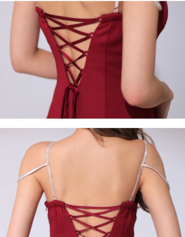 画像26: Lサイズあり【Glossy/グロッシー】ラグジュアリーストラップ/ サイドスリット/ ロングドレス/ キャバドレスlong[OF08]