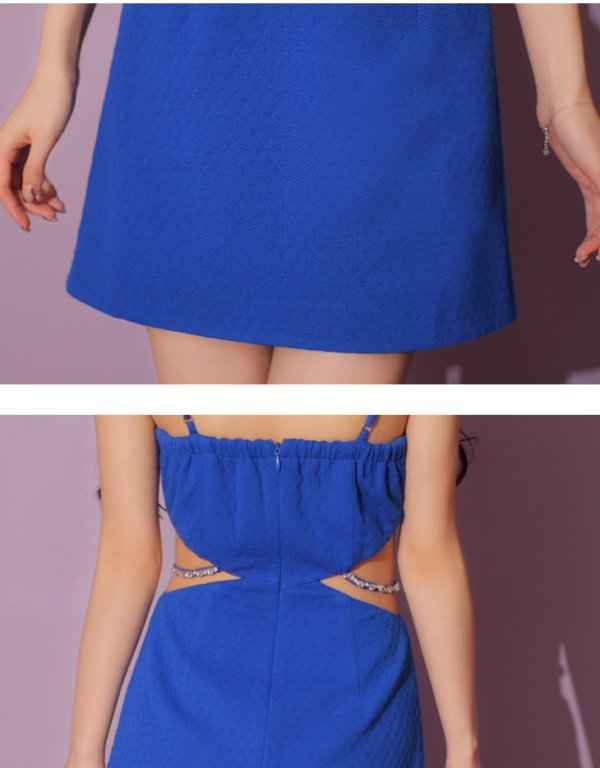 画像14: XSサイズあり【Glossy/グロッシー】ビジュー/ ウエストカット/ ストレッチ/ 無地/ ワンカラー/ ペチコート付き/ タイト/ ミニドレス/ キャバドレス[OF08]