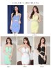 画像18: XSサイズあり【ROBE de FLEURS Glossy/ローブ・ド・フルール グロッシー】クロスビジュー/ フロントジップ/ キャミソール/ ストレッチ/ タイト/ ミニドレス/ キャバドレス[OF2]