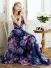 画像5: XS-Lサイズあり【SETTAN/セッタン】ベア/ フラワープリント/ タック/ Aライン/ ロングドレス/ キャバドレス long[OF2]