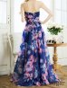 画像9: XS-Lサイズあり【SETTAN/セッタン】ベア/ フラワープリント/ タック/ Aライン/ ロングドレス/ キャバドレス long[OF2]