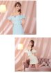 画像10: XSサイズあり【ROBE de FLEURS/ローブドフルール】 セットアップ/ オフショル/ ビジュー/ ウエストリボン/ パフスリーブ/ ツイード/ タイト/ ミニドレス/ キャバドレス[OF2]