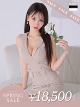 【決算SALE開催中！! 】XSサイズあり【Glossy/グロッシー】襟付き/ マニッシュダブルボタン/ トラベル/ タイト/ セットアップ/ ミニドレス/ キャバドレス[OF08]