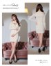 画像11: 【ROBE de FLEURS Glossy/ローブ・ド・フルール グロッシー】 裾リボン/ バストカット/ オフショル/ ニット/ フロントジップ/ ロングスリーブ/ 袖あり/ ワンカラー/ ストレッチ/ タイト/ ミニドレス/ キャバドレス[OF2]