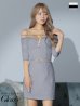 画像5: XSサイズあり【ROBE de FLEURS Glossy/ローブ・ド・フルール グロッシー】フロントジップ/ 袖付き/ オフショル/ タイト/ セットアップ/ ワッフル/ ミニドレス/ キャバドレス[OF2]