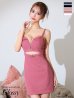 XSサイズあり【ROBE de FLEURS Glossy/ローブ・ド・フルール グロッシー】ウエストカット/ ストーンリブニット/ ベルト/ キャミソール/ タイト/ ミニドレス/ キャバドレス　ピンク