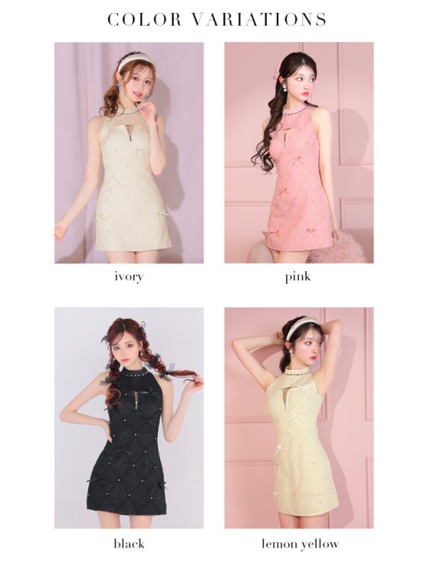 画像31: XSサイズあり【ROBE de FLEURS/ローブドフルール】バレエコアランダム/ スイート/ ミニリボン/ フレア/ ミニドレス/ キャバドレス[OF08]