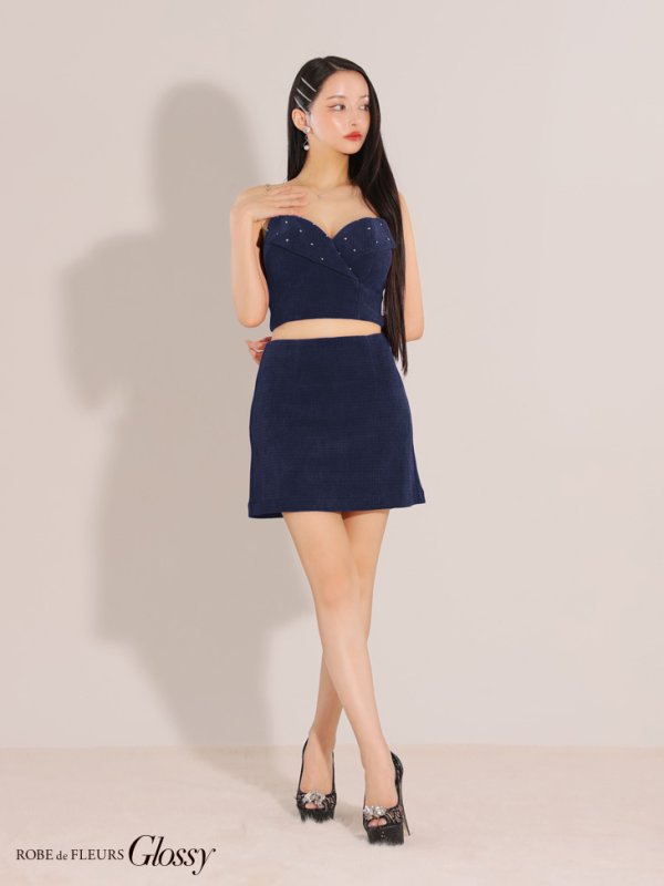 画像43: XSサイズあり【Glossy/グロッシー】バストビジュー/ ニット/ キャミソール/ セットアップ/ ミニドレス/ キャバドレス[OF08]