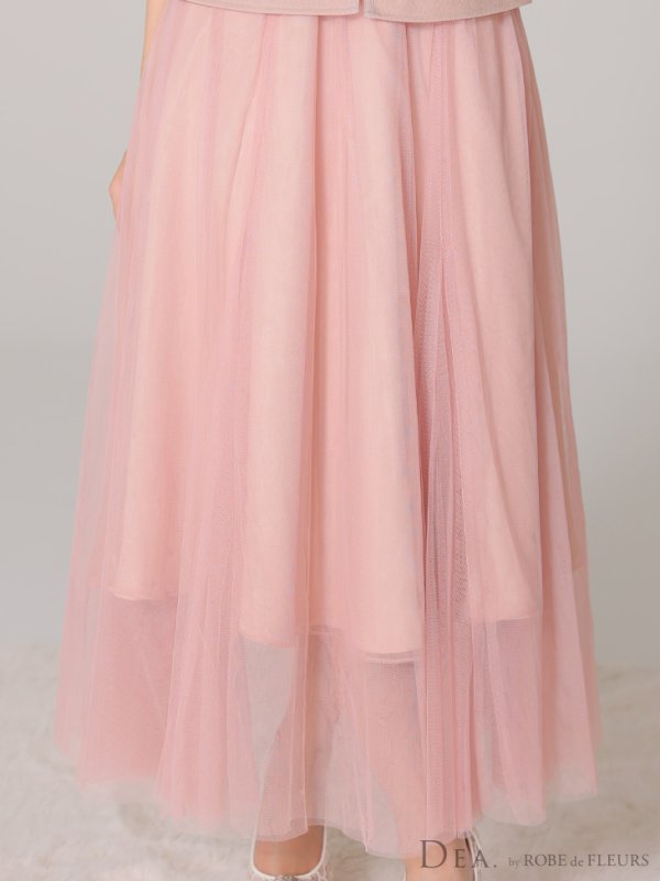 画像13: Lサイズあり【DEA./ディア】ペプラム/ ロングチュール/ キャミ/ フレア/ ミモレ丈/ ミディアムドレス/ キャバドレス[OF08]
