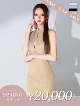 【決算SALE開催中！! 】XSサイズあり【Glossy/グロッシー】フロントジップ/ バストボタン/ リブニット/ タイト/ ミニドレス/ キャバドレス[OF08]