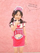 【即日発送】アメリカンウェイトレキッズ女の子用（子供衣装ピンク）《ハロウィンコスプレ3点セット》【Malymoon/マリームーン】[HC02] 3540kidsML