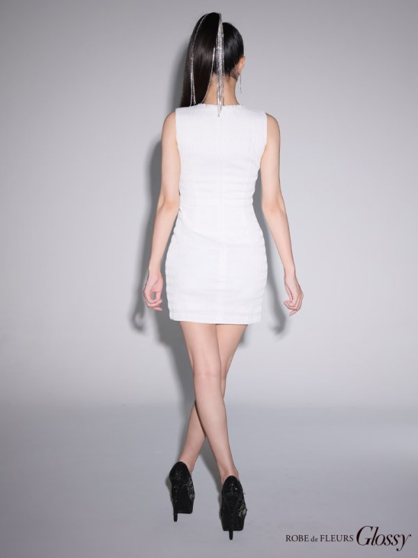 画像4: XSサイズあり【Glossy/グロッシー】ノースリーブ/ バスト開き/ シンプル/ タイト/ ミニドレス/ キャバドレス[OF08]