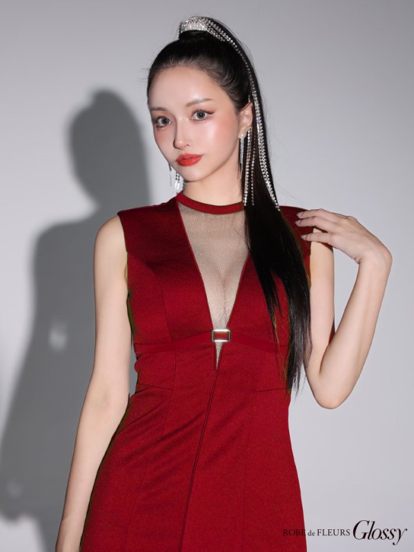 画像30: XSサイズあり【Glossy/グロッシー】デコルテシースルー/ ベルトデザイン/ シンプル/ タイト/ ミニドレス/ キャバドレス[OF08]