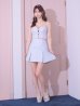 画像3: XSサイズあり【ROBE de FLEURS/ローブドフルール】フロントビジュー/ チェックツイード/ キャミソール/ セットアップ/ フレア/ ミニドレス/ キャバドレス[OF2]