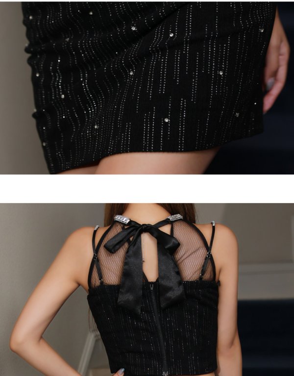 画像14: XSサイズあり【Glossy/グロッシー】ビジューネック/ ハートカット/ コズミック/ ミニドレス/ キャバドレス[OF08]