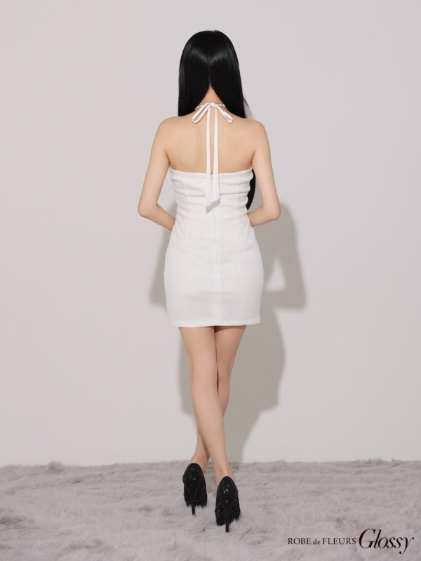 画像14: XSサイズあり【Glossy/グロッシー】クロスストラップ/ スパンコール/ タイト/ ミニドレス/ キャバドレス[OF08]