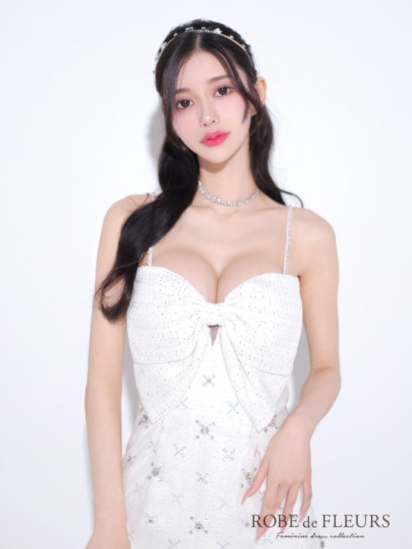 画像36: XSサイズあり【ROBE de FLEURS/ローブドフルール】ビッグリボン/ スパンコール/ ツイード/ キャミソール/ タイト/ ミニドレス/ キャバドレス[OF08]