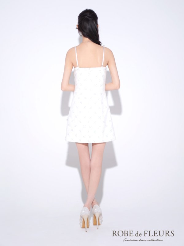 画像37: XSサイズあり【ROBE de FLEURS/ローブドフルール】ビッグリボン/ スパンコール/ ツイード/ キャミソール/ タイト/ ミニドレス/ キャバドレス[OF08]