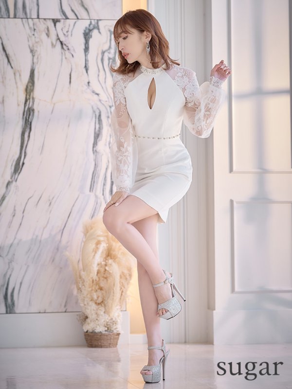 画像9: Lサイズあり【IRMA/イルマ】ワンカラー/ 長袖/ 袖あり/ カットアウト/ ハイネック/ タイト/ ミニドレス【HC02】