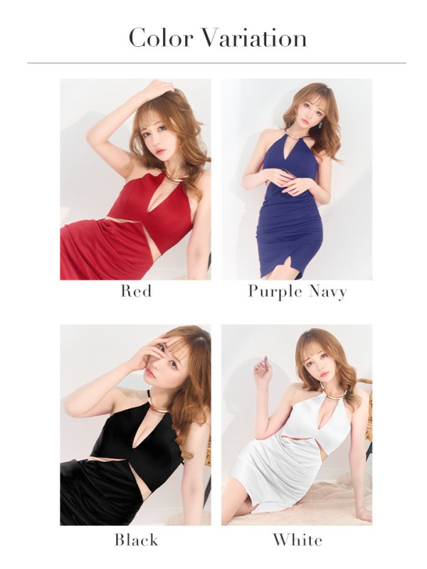 画像21: sugarオリジナルカラー・XSサイズあり【IRMA/イルマ】ワンカラー/ シンプル/ カットアウト/ ノースリーブ/ シアー/タイト/ ミニドレス/ キャバドレス【HC02】