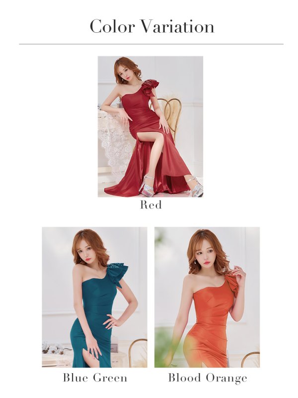 画像20: Lサイズ・sugarオリジナルカラーあり☆【JEAN MACLEAN/ジャンマクレーン】ワンショル/ マーメイド/ スリット/ ワンカラー/ フリル/ タイト/ ロングドレス/ キャバドレス long[OF2A]