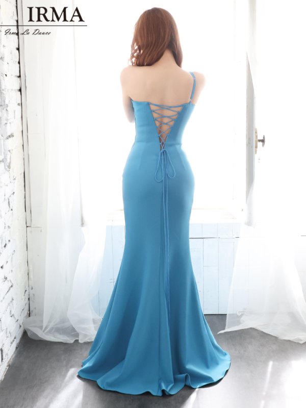 画像14: 【IRMA/イルマ】ワンショル/ ゴールドバックル/ チェーンモチーフ/ ワンカラー/ タック/ ウエストカット/ タイト/ ロングドレス/ キャバドレス long[OF2A]