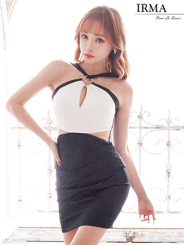画像14: XSサイズあり【IRMA/イルマ】アメスリ/ ホルターネック/ チョーカー風/ カットアウト/ タイト/ ミニドレス/ キャバドレス【HC02】
