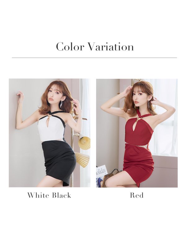 画像18: XSサイズあり【IRMA/イルマ】アメスリ/ ホルターネック/ チョーカー風/ カットアウト/ タイト/ ミニドレス/ キャバドレス【HC02】