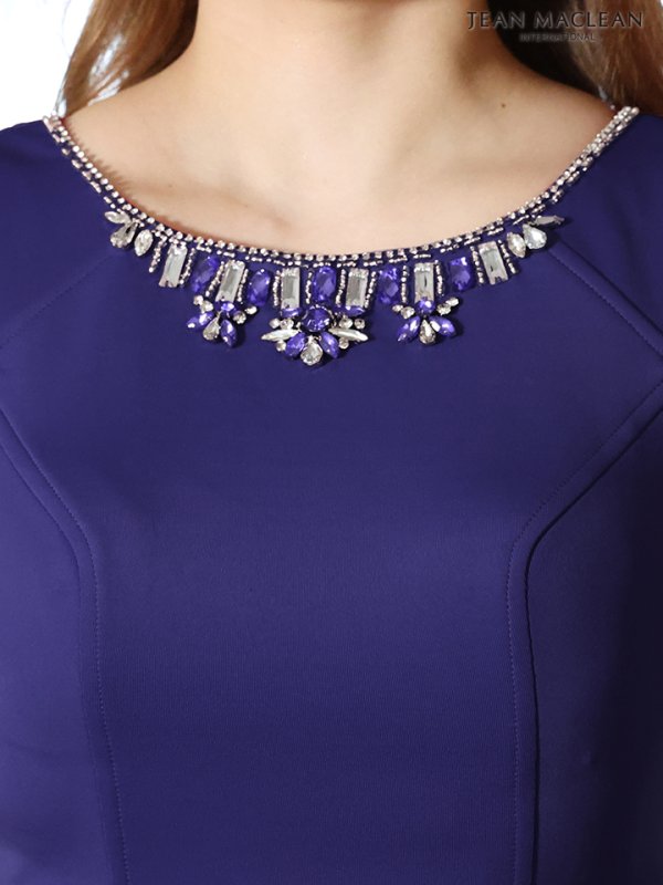 画像14: sugarオリジナルカラー・Lサイズあり【JEAN MACLEAN/ジャンマクレーン】ワンカラー/ ビジュー/ ノースリーブ/ 膝丈/ タイト/ ミディアムドレス/ キャバドレス【HC02】