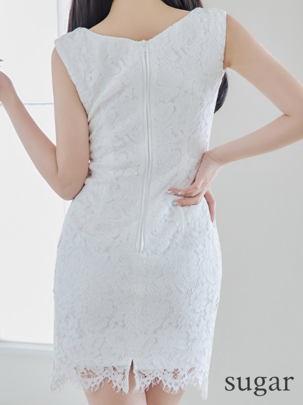 画像9: XSサイズあり【IRMA/イルマ】総レース/ ビジュー/ パール/ ノースリーブ/ スリット/ タイト/ ミニドレス/ キャバドレス【HC02】