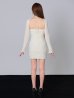 画像8: XSサイズあり【ROBE de FLEURS Glossy/ローブ・ド・フルール グロッシー】長袖/ バックオープン/ タイト/ ミニドレス/ キャバドレス[OF2]