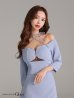 画像26: XSサイズあり【ROBE de FLEURS Glossy/ローブ・ド・フルール グロッシー】オフショル/ ホルター/ バストスリット/ セットアップ/ ミニドレス/ キャバドレス[OF2]